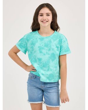 Lee Jeans Shorts Sve Tie Dye French Terry Crop Sweatshirt - Blue