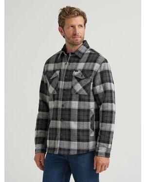 Lee Jeans Mens Sherpa Lined Flannel Shirt Jacket - Gray