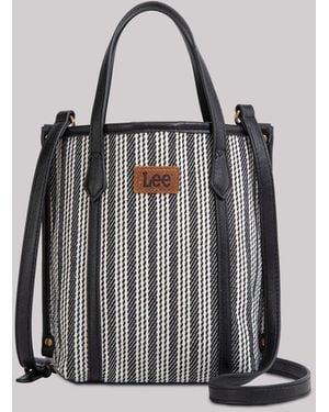 Lee Jeans Womens Tall Stripe Logo Handbag - Gray