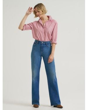 Lee Jeans Womens Premium High Rise Retro Aline Jeans - Blue