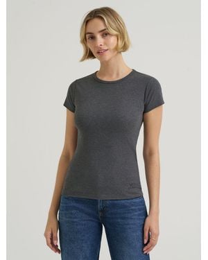 Lee Jeans Womens Solid Baby T-shirt - Blue