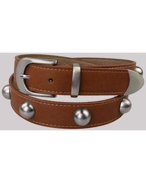 Lee Jeans Womens Tumbled Dome Studs Belt - Brown