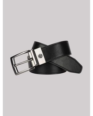 Lee Jeans Mens Logo Stamped Reversible Belt - Black