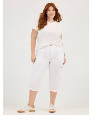 Lee Jeans Ultra Lux Comfort Flex-to-go Relaxed Fit Cargo Capri - White