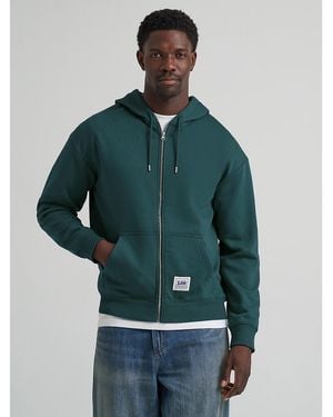Lee Jeans Mens Relaxed Fit Essential Workwear Full Zip Jacket Pine - Green