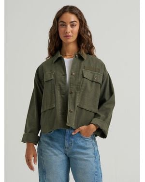Lee Jeans Womens Oversized Double Pocket Utility Overshirt - Green