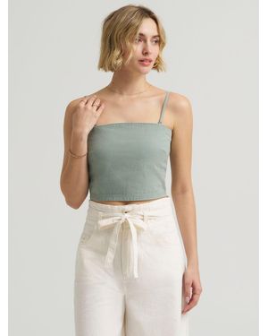 Lee Jeans Womens Detachable Straps Linen Tube Top - Multicolor