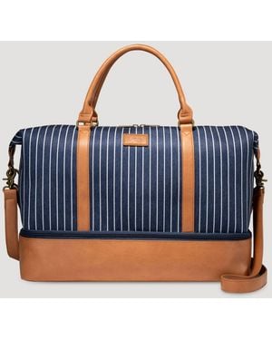 Lee Jeans Womens Striped Denim Duffle Bags - Blue
