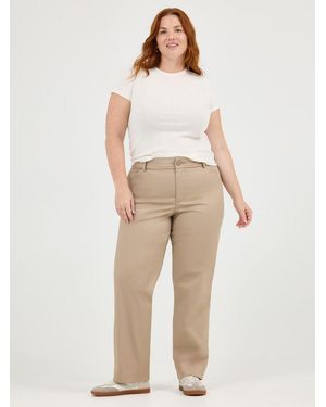 Lee Jeans Wrinkle Free Relaxed Straight Pants - Natural