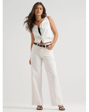 Lee Jeans Womens 100 Percent Cotton Loose Straight Jeans - White