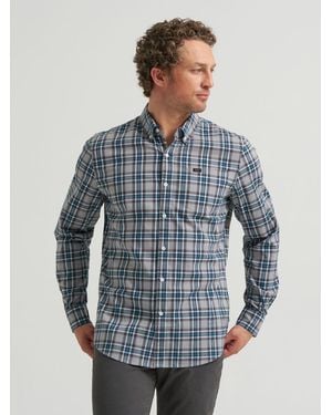 Lee Jeans Mens Plaid Woven Button Down Shirt - Blue