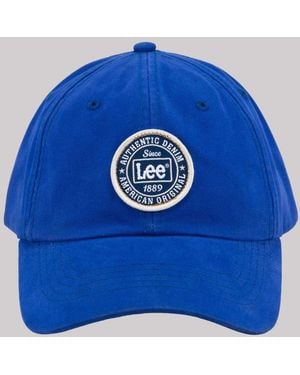 Lee Jeans Womens Round Logo Patch Hat - Blue