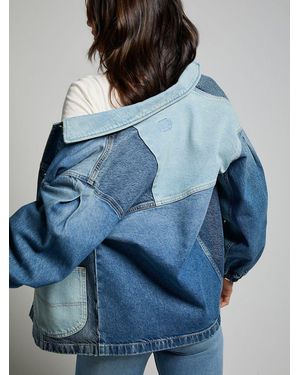 Lee Jeans Womens Patched Denim Chore Jacket - Blue