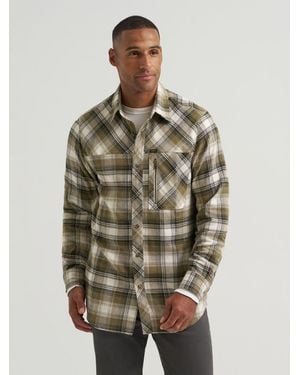 Lee Jeans Mens Flannel Button Down Work Shirt - Green