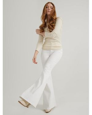 Lee Jeans Womens High Rise Ever Fit Flare Jeans - White