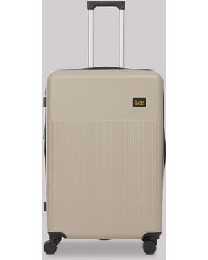 Lee Jeans 28 Inch Hard Side Checked Bag Luggage - Natural
