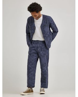 Lee Jeans Mens X Paul Smith Jacquard Tapered Trouser Pants - Blue