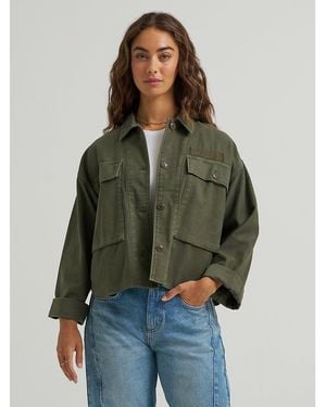 Lee Jeans Womens Oversized Double Pocket Utility Overshirt - Green