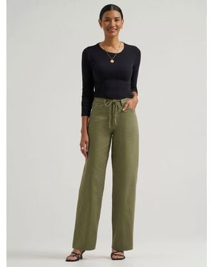 Lee Jeans Womens Legendary Loose Drawstring Trouser Pants - Green
