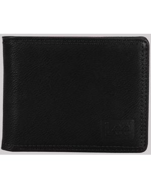 Lee Jeans Mens Embossed Logo Tumbled Passcase Wallet - Black