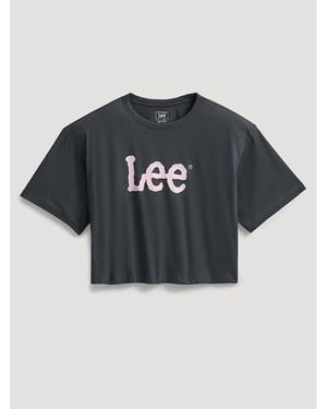 Lee Jeans Womens Boxy Fit Twitch Logo T-shirt - Blue