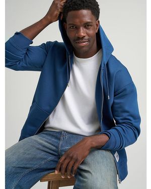 Lee Jeans Mens Relaxed Fit Essential Workwear Full Zip Jacket Blue