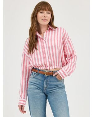 Lee Jeans Womens Elastic Waist Pocketless Shirt - Red