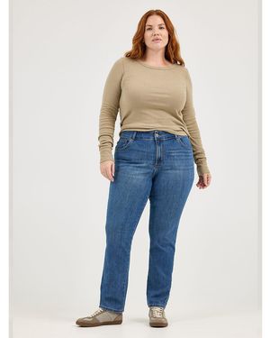 Lee Jeans Stretch Relaxed Fit Straight Leg Jeans Plus Size - Blue