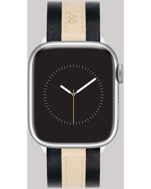 Lee Jeans Two Tone Vegan Leather Universal Watchband - Black