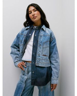 Lee Jeans Womens X Feng Chen Wang Full Zip Denim Jacket - Blue