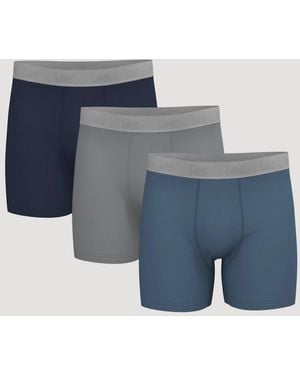Lee Jeans Mens 3-pack Comfort Stretch Boxer Briefs --blue