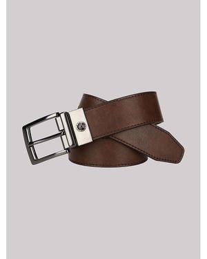 Lee Jeans Mens Logo Stamped Reversible Belt - Brown