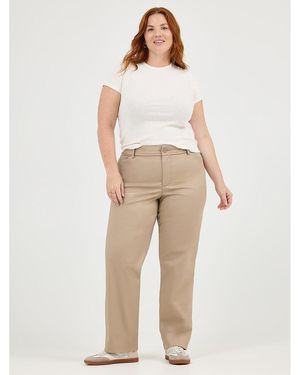 Lee Jeans Wrinkle Free Relaxed Straight Pants - Natural