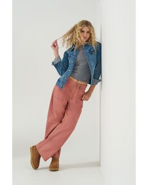 Lee Jeans Womens Patch Pocket Slouch Pants - Blue