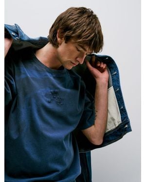 Lee Jeans Mens X Feng Chen Wang Oversized Logo T-shirt - Blue