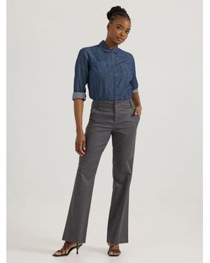 Lee Jeans Womens Wrinkle Free Trouser Pants - Gray