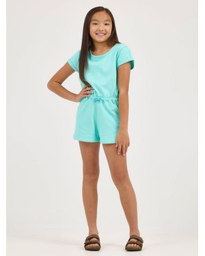 Lee Jeans Girls French Terry Roll Sve Romper - Blue