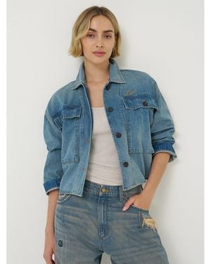 Lee Jeans Womens Oversized Double Pocket Utility Overshirt - Blue