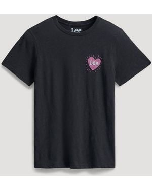 Lee Jeans Womens Love Logo T-shirt - Black