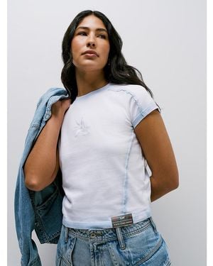 Lee Jeans Womens X Feng Chen Wang Cropped Logo T-shirt - White