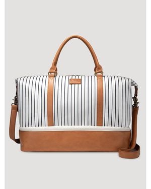 Lee Jeans Womens Striped Denim Duffle Bag - White