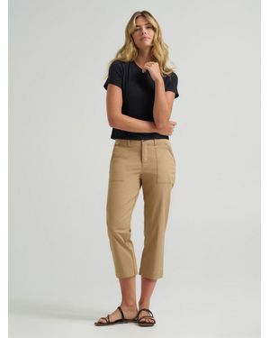 Lee Jeans Womens Ultra Lux Comfort Flex To Go Utility Capri - Natural
