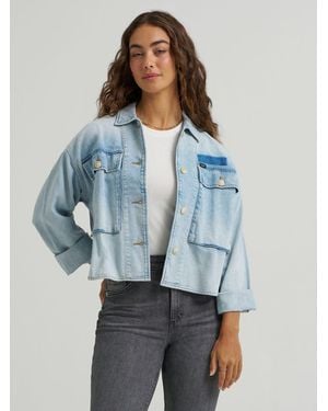 Lee Jeans Womens Oversized Double Pocket Utility Overshirt - Blue