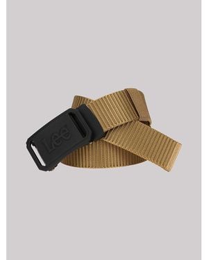 Lee Jeans Mens Rubber Buckle Web Belt - Brown