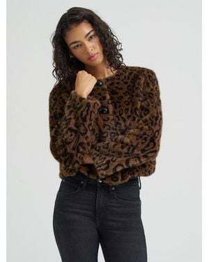 Lee Jeans Womens Premium Cropped Fur Jacket - Multicolor