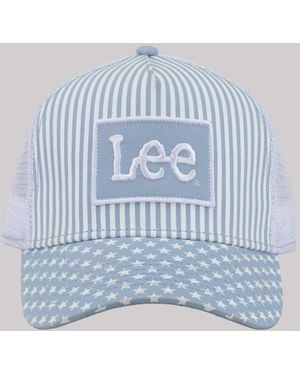 Lee Jeans Womens Star Print Bill Logo Hat - Blue