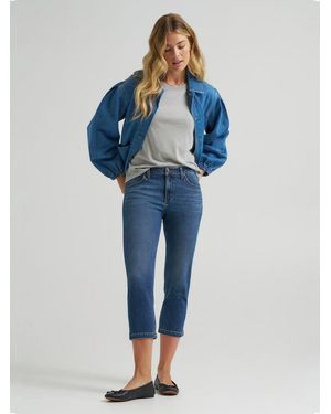 Lee Jeans Womens Legendary Straight Denim Capri - Blue