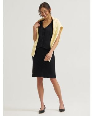 Lee Jeans Womens High Rise Pull On Pencil Skirt - Black