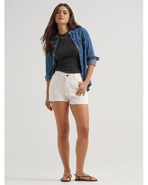 Lee Jeans Womens 100 Percent Cotton Classic Stripe Denim Shorts - Blue