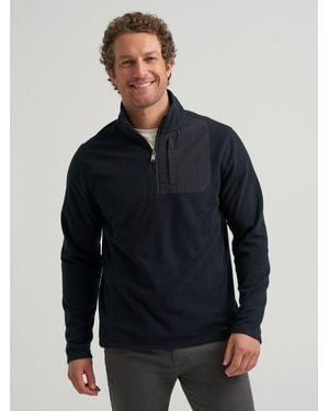 Lee Jeans Mens Polar Fce Quarter Zip Mock Neck Sweater - Blue